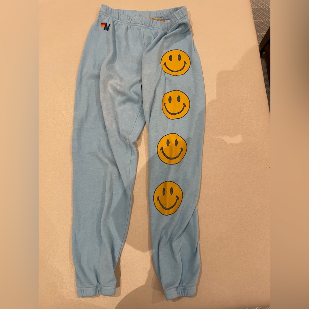 Aviator Nation Smiley Repeat Sweatpants, size small